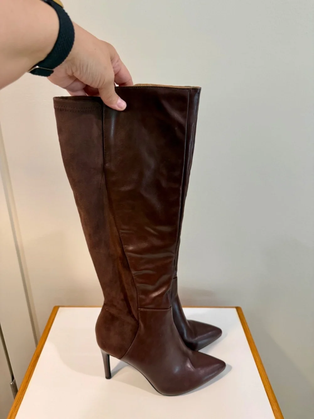 Brown Over the Knee Stiletto Boots Size 9